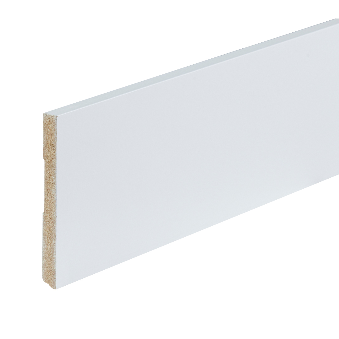 Gelakte plint amsterdam wit 120×12 PVC plint — passend bij PVC vloeren