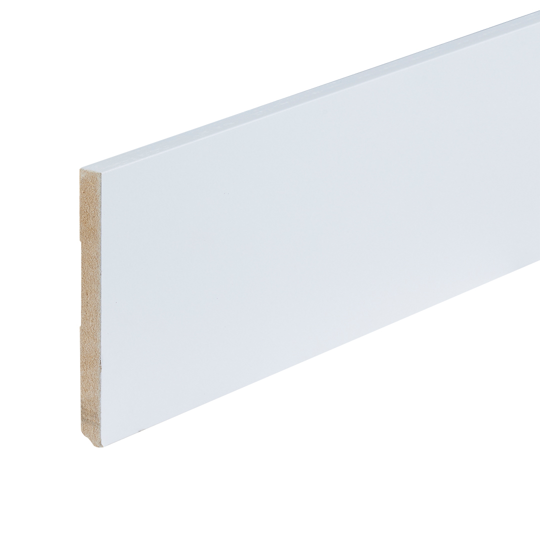 Gelakte plint amsterdam wit 120×12 PVC plint — passend bij PVC vloeren