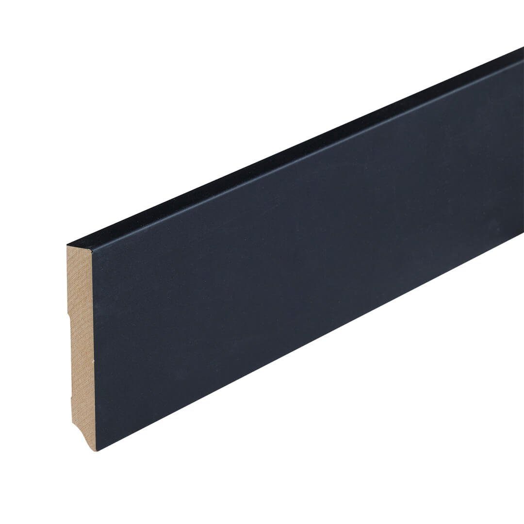 Folieplint amsterdam zwart 90×12 PVC plint — passend bij PVC vloeren