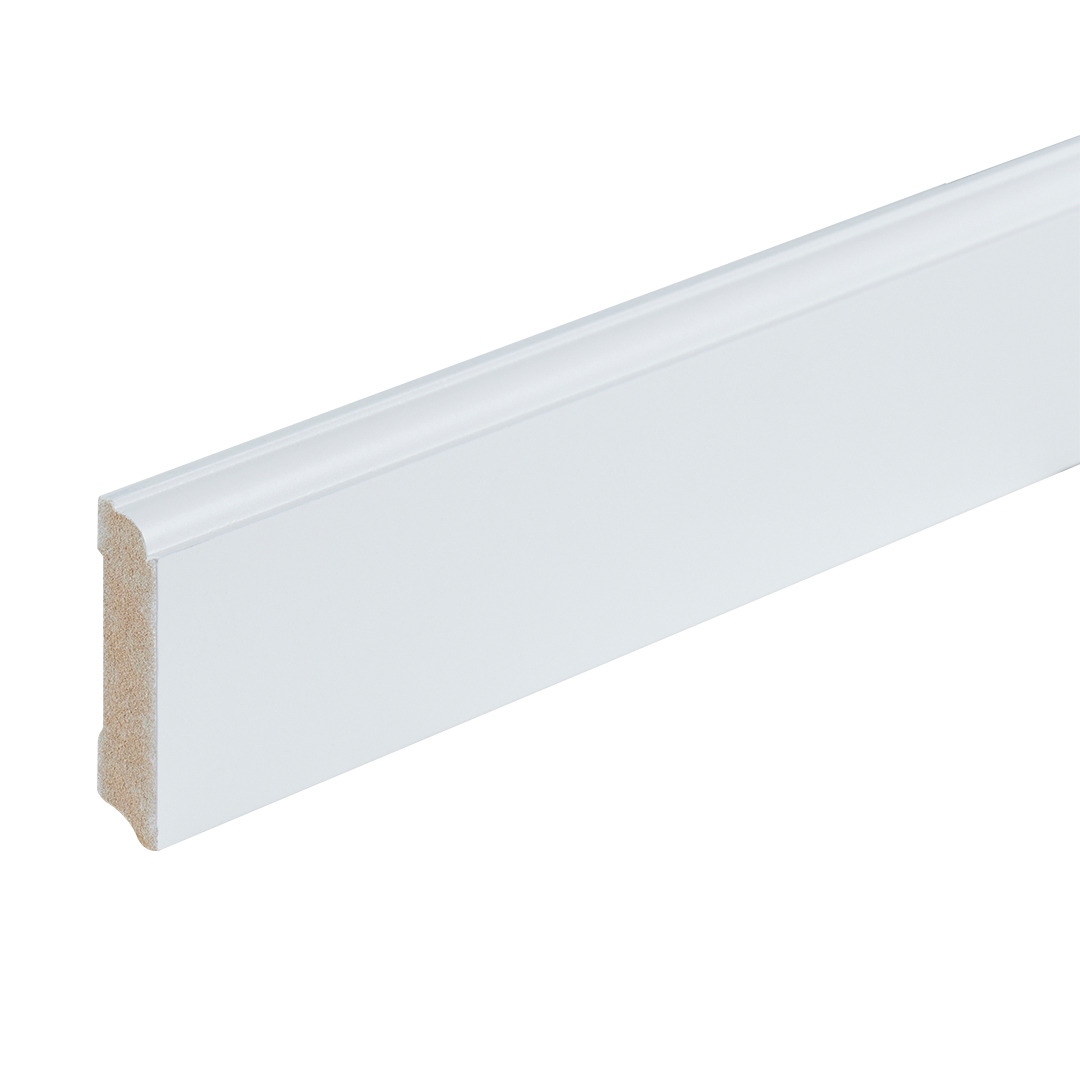 Gelakte plint praag wit 70×15 PVC plint — passend bij PVC vloeren