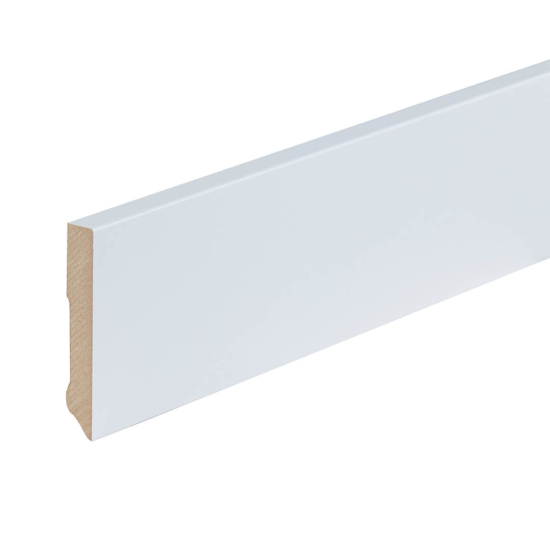 Folieplint amsterdam wit 90×15 PVC plint — passend bij PVC vloeren