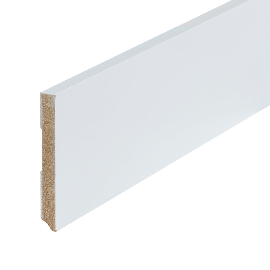 Gelakte plint amsterdam wit 120×15 PVC plint — passend bij PVC vloeren